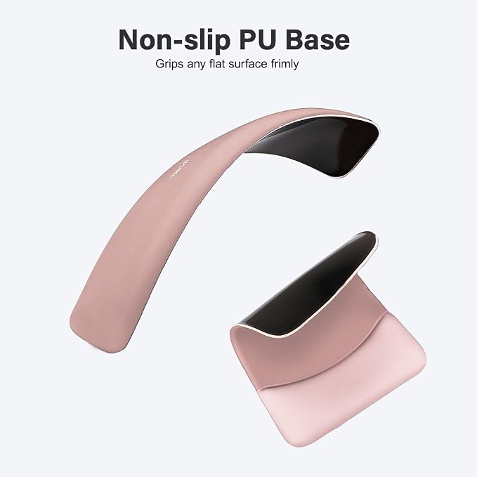 MOSISO Keyboard Mouse Pad Set, Rectangular Keyboard Wrist Rest&Mousepad with Wrist Rest&Coaster, Ergonomic Non-Slip&Easy Typing Pad with Curved Silicone Lining, Salmon Pink