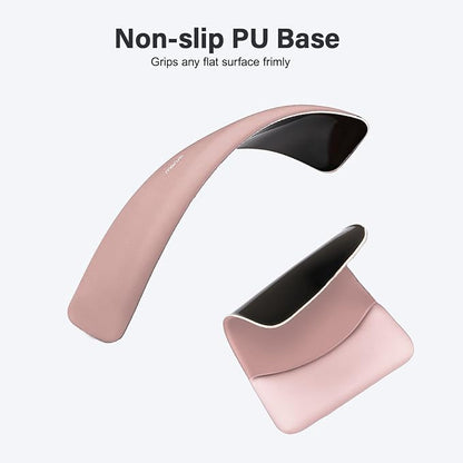 MOSISO Keyboard Mouse Pad Set, Rectangular Keyboard Wrist Rest&Mousepad with Wrist Rest&Coaster, Ergonomic Non-Slip&Easy Typing Pad with Curved Silicone Lining, Salmon Pink