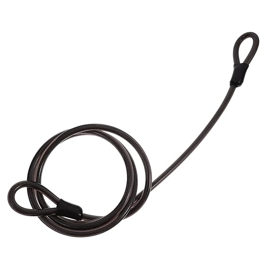Mipcase 1.8m Long 9.7mm Diameter Plastic Covered Wire Rope High Tensile Strength for Fencing Lifting