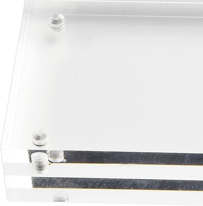 1pc Transparent Acrylic Picture Frame, Frameless Clear Frame Double Sided Magnetic Frame, Free Standing Desktop Display Stand Acrylic Frame (Thickness: 10+10mm)(10 x 15cm)