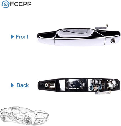 ECCPP Door Handles exterior Outer Front Driver Passenger Side for 2007-2013 for Chevy for GMC for Cadillac Chrome(Pack of 2)