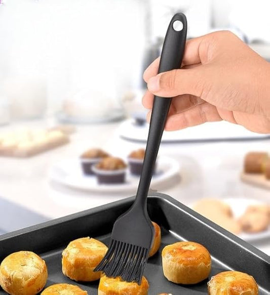Silicon Basting Brushes, Heat Resistant Pastry Brushes, Spread Oil Butter Sauce Marinades for BBQ Grill Barbeque  Kitchen Baking (Black)