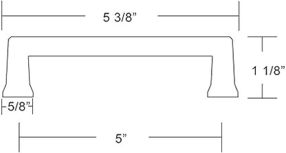 Emtek Alexander Pull Available in 7 Sizes and 6 Finishes - 86484US4 - (Center to Center 5") - Satin Brass (US4)
