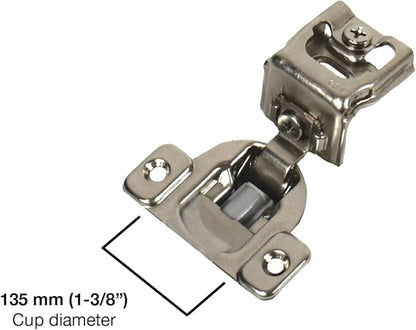 1-3/8" Overlay 10-Pack Bright Nickel Soft Close Face Frame Cabinet Hinge