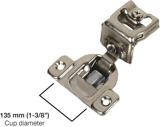 1-3/8" Overlay 10-Pack Bright Nickel Soft Close Face Frame Cabinet Hinge