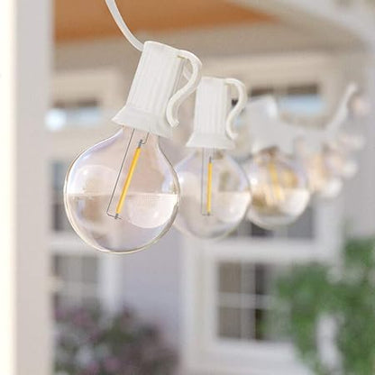 GOOTHY 50Ft LED String Lights, G40 LED Outdoor String Lights with 22 Shatterproof Globe LED Bulbs (2 Spare), IndoorOutdoor Decoration String Lights for Patio Garden Bistro Backyard -White Wire