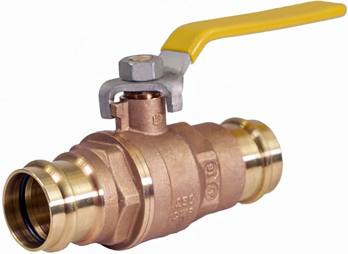 Midline Valve 532VLV034 Double-O-Ring Press Ball Valve, with 34 in. Connections, Brass