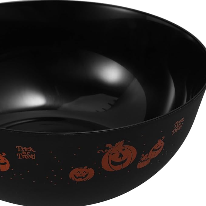 Cabilock Halloween Candy Bowl Halloween Plastic Trick Treat Candy Bowl Halloween Party Plastic Serving Bowl Tableware Halloween Candy Holder Black