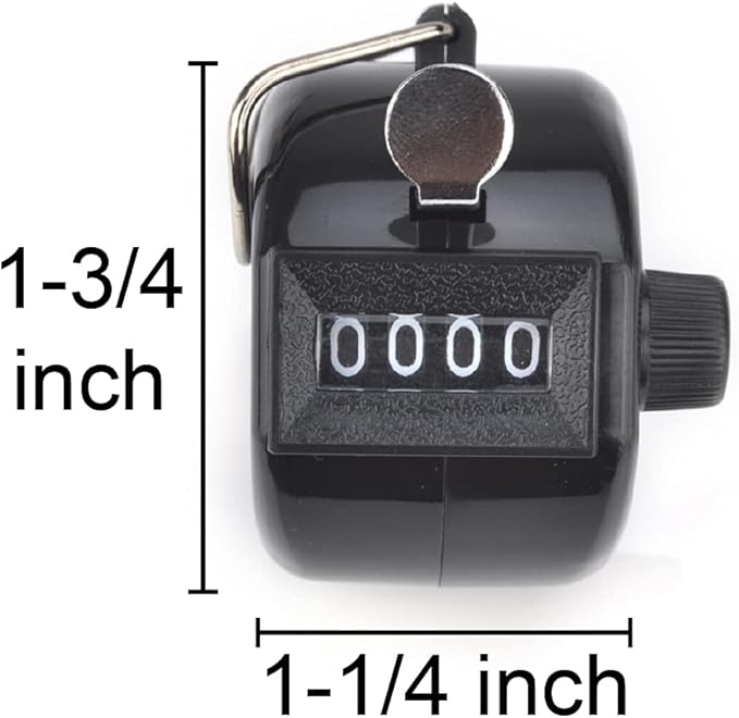 TopTie ABS Hand Tally Counter, 4-Digit Mechanical Golf Clicker Counter Handheld, Lap Number Counter