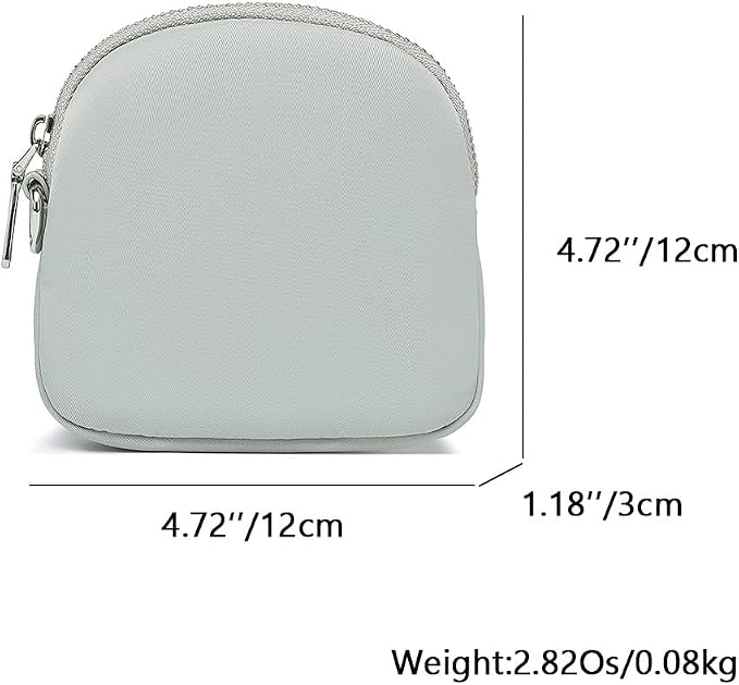 Organizer Bag Makeup Bag for Purse Travel Toiletry Pouch Zipper Pouch for Purse Small Makeup Pouch with Pockets Wristband design (gray-nylon)