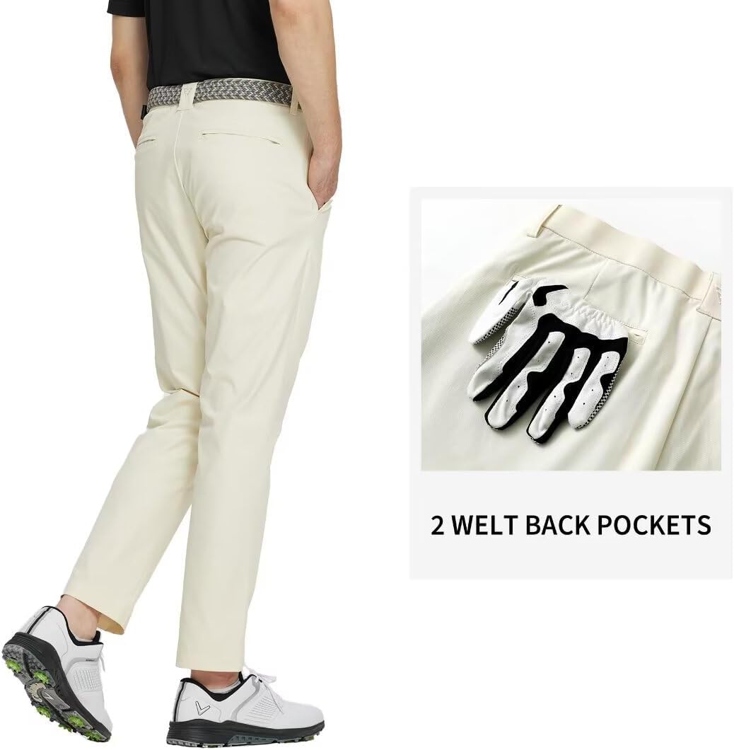 M MAELREG Golf Pants Men Quick Dry - 30"/32"/34" Stretch Lightweight 5 Pockets Water-Resistant Casual Mens Dress Pants