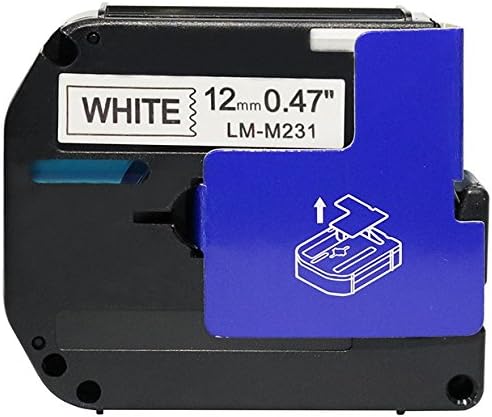Compatible M231 1/2" (12mm) Black on White M Series P-Touch Tape - LM-M231