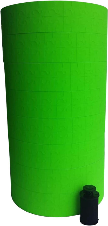 Green Labels for Monarch 1131 Price Gun, 1 Sleeve, 8 Rolls, 20,000 Labels