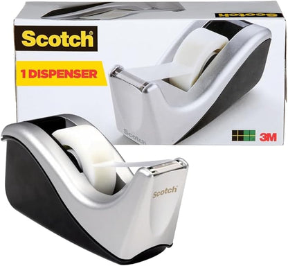 Scotch Desktop Tape Dispenser, Silvertech Two-Tone (C60-ST)