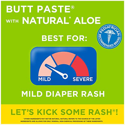 Boudreaux's Butt Paste Diaper Rash Cream for Baby, Ointment With Natural* Aloe & Zinc Oxide, 4 oz Tube