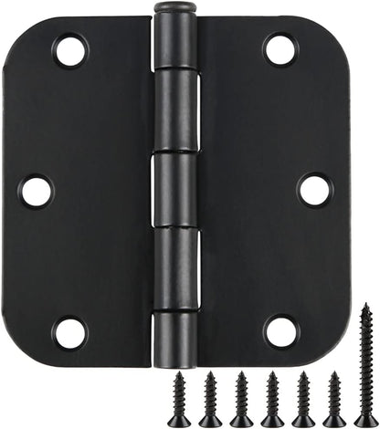 TDCHinges Matte Black 30 Pack 3.5" Door Hinges with 5/8" Radius Corner and Removable Pin