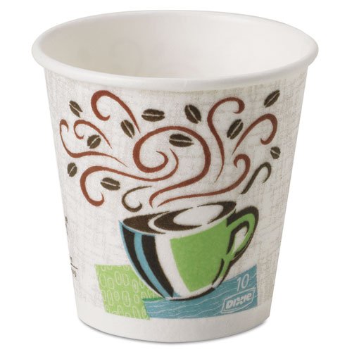 Dixie PerfecTouch 10 oz Paper Coffee Cups By GP PRO, Coffee Haze Design, 500 Count (25 Disposable Cups Per Sleeve, 20 Sleeves Per Case), 5310DX