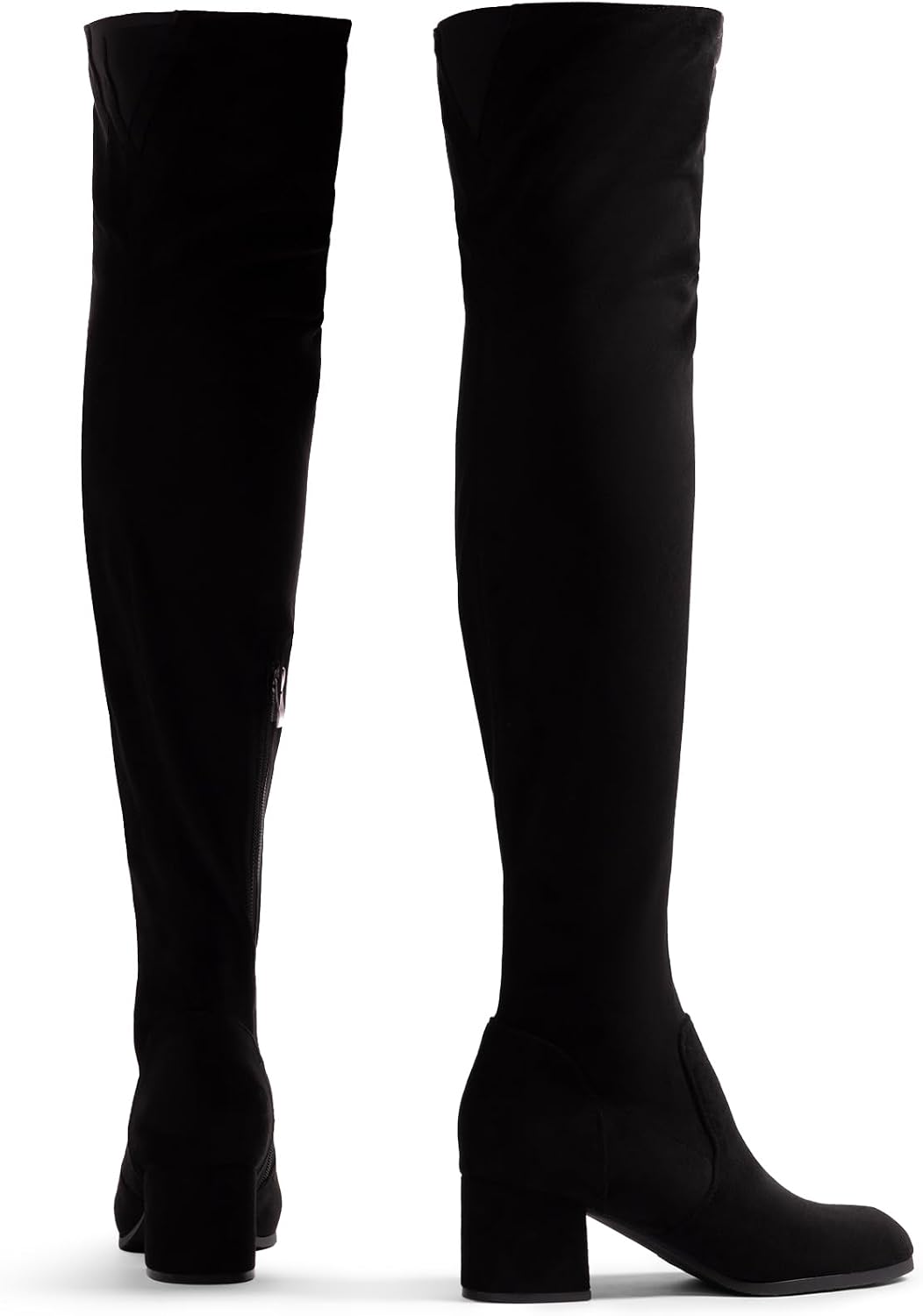 Size 5.5, DREAM PAIRS Women's Laurence Over The Knee Thigh High Chunky Heel Boots Long Stretch Sexy Fall Boots.
