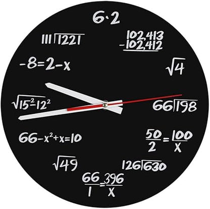 Hztyyier Creative Wall Clock E11Math Wall Clock Mathematical Formula Clock Modern Design Novelty Maths Equation Clock Home Decor Student Teacher Gift