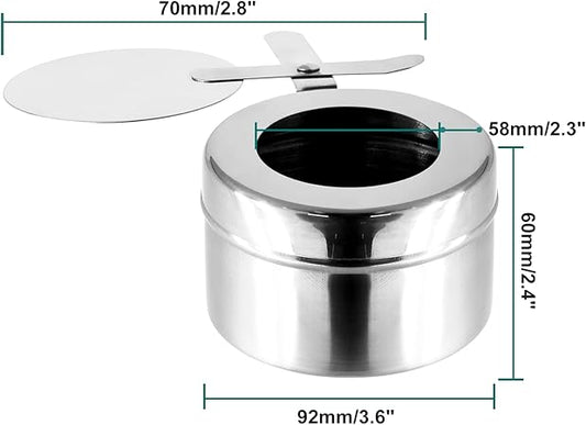 Stainless Steel Fuel Holder with Cover, Chafer Wick Fuel and Sterno Canned Heat for Buffets, Barbecue and Catering Events(1Pcs)
