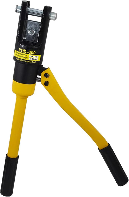 16 Ton Hydraulic Cable Lug Terminal Crimper Wire Crimping Tool with 11 Dies for Crimping Wires and Butt Connectors