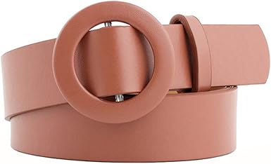 Familyhouse Women's Non-porous PU Leather Belt Waist Belts with Round Buckle Waistband for Dresses Jeans