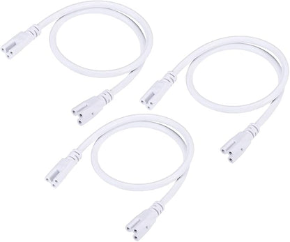 YOKIVE 3 Pcs T5 T8 LED Tube Connector Round Cable, Extendable Cord with Double End Connect Light Tubes, Great for LED Integrated Tubes (White, 1.64-Feet)