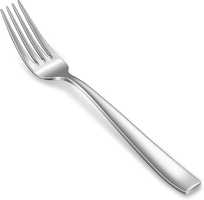 KEAWELL Premium 4-Piece Louis Dinner Fork, 18/10 Stainless Steel, Set of 4, Fine Fork Set with Squared Edge, Dishwasher Safe