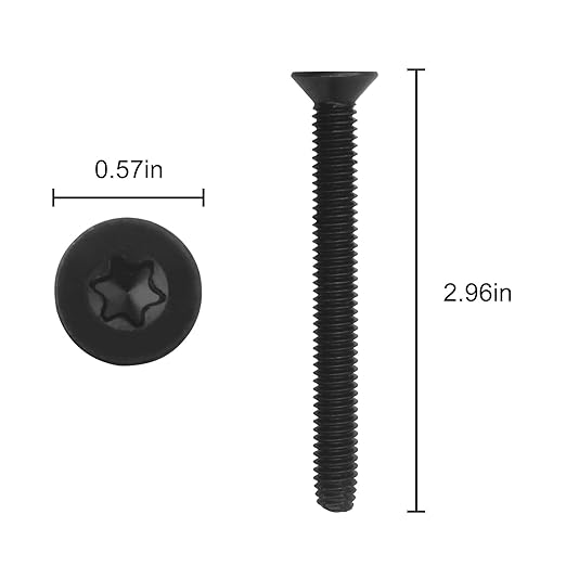 100pcs 516-18 x 3 Flat Head Floorboard Thread Cutting Screws, Type F, (Star - Six Lobe Drive), Black Phosphate Finish, Countersunk, T-40 Drive Alloy Steel