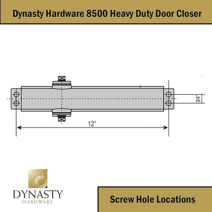 Dynasty Hardware Door Closer Heavy Duty Hydraulic Adjustable Size 1-6 Spring Door Closer, Meets ADA 8500 Series Sprayed Aluminum