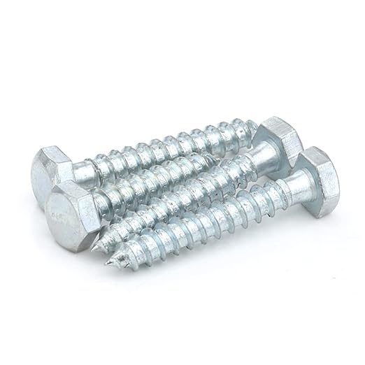 10 Pcs Iron Galvanized Outside Hexagon Self-Tapping Screws, for Machine Accessories or Fasteners Etc.M10x50mm