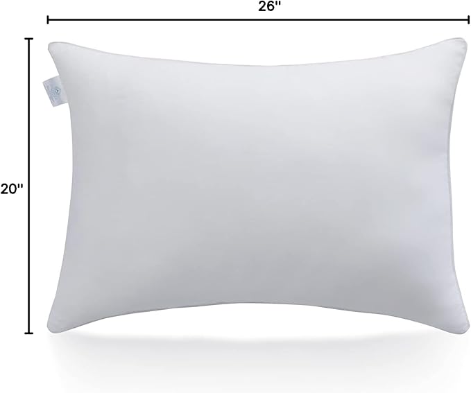 Acanva Bed Sleeping Extra-Soft Sham Down Alternative Pillow Insert, 1 Count (Pack of 1), White