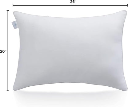 Acanva Bed Sleeping Extra-Soft Sham Down Alternative Pillow Insert, 1 Count (Pack of 1), White