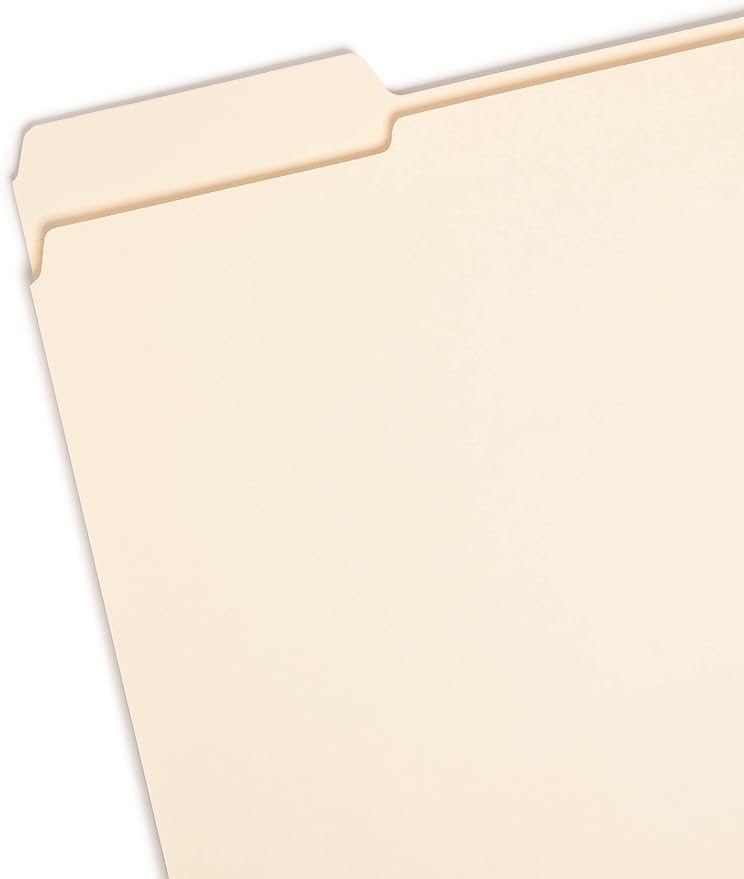 Smead File Folder, Reinforced 1/3-Cut Tab, Left Position, Letter Size, Manila, 6 Count (10334)
