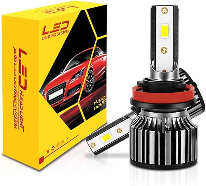 H49003HB2 Bulbs, 22000LM Super Bright 9003 Driving Lights, 6500K Daylight White with Cooling Fan, HB2H4 Car HighLow Beam Fog Light Bulb, Plug-N-Play, Pack of 2