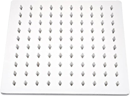 Stainless Steel Silicone Nozzle Shower Head, Adjustable Angle Square High-Pressure Rainfall Showerhead Replacement, 8 Inches