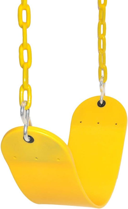 66" Heavy Duty Swing Seat Chain Plastic Coated Seat Replacement Outdoor Swing Set Accessories (Yellow)