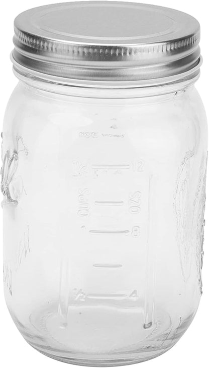 500ml Food Storage Jar Clear Glass Canning Transparent Honey Dispenser Jar with Sealed Lid for Honey Jam Dry Food Fruite Sauces, Honey Pot with Scale, Honey Pot with Scale, 500ml Food Storage Jar