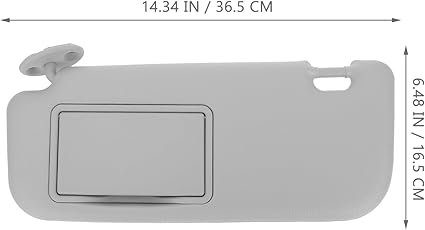 Mobestech Grey Driver Side Sun Visor with Mirror Replacement Car Interior Sun Protection Visor with Vanity Mirror