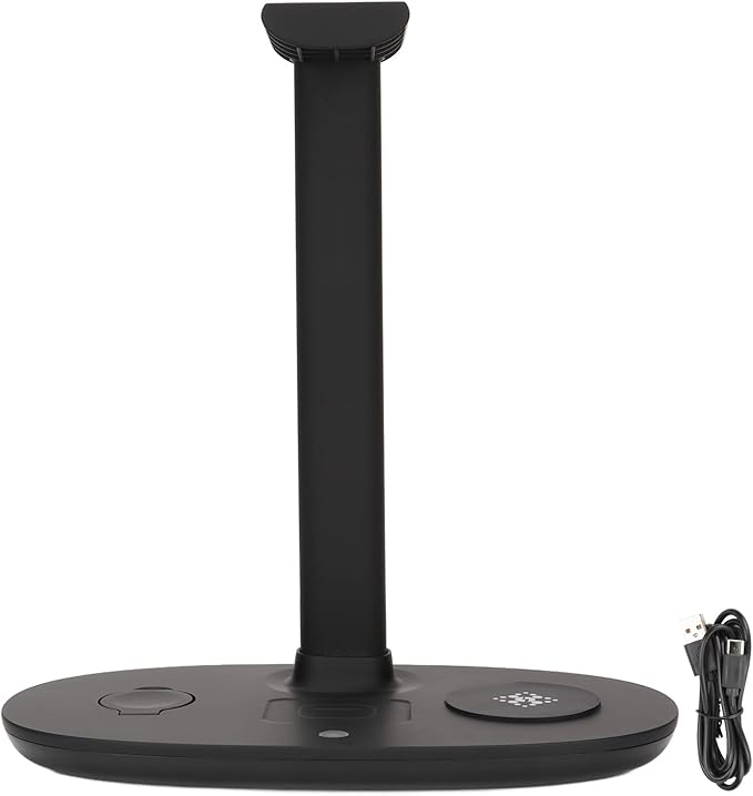 Wireless Charger Compatible,Detachable Design Headphone Stand,Stylish Appearance 4 in 1 Wireless Charger with Headphone Stand Headset Holder,for Mobile Phones Earphones Watches