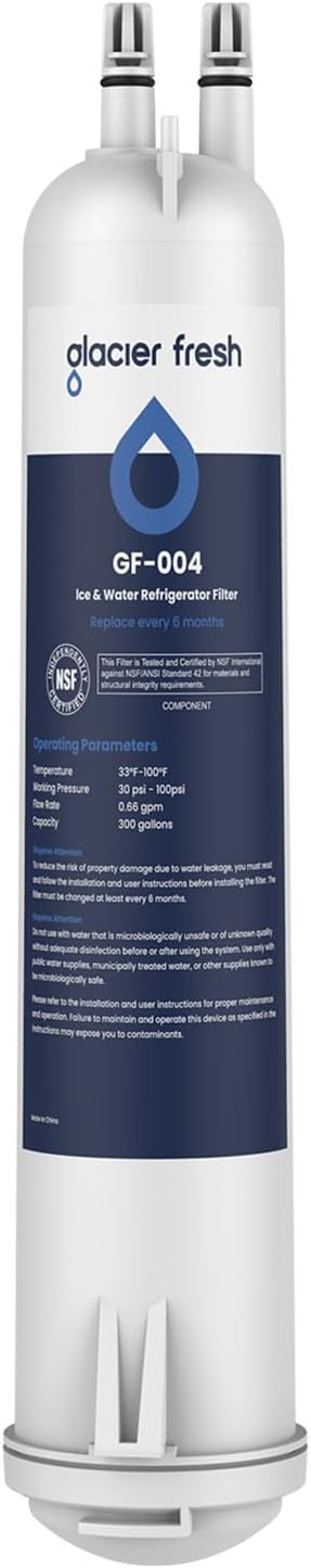 GLACIER FRESH Compatible with 4396841 Refrigerator Water Filter, EDR3RXD1, KAD3RXD1, WHR3RXD1, 4396841, 4396710, Filter 3, 46-9083,46-9030, 9030, 9083 Refrigerator Water Filter, 1 Pack