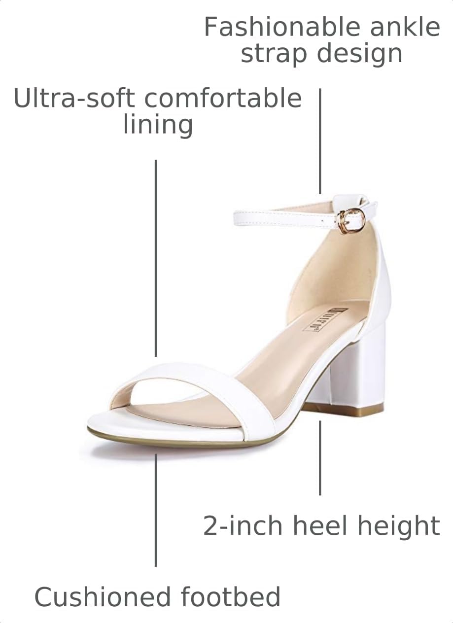 IDIFU Women's Cookie-LO Low Block Heels Chunky Sandals Ankle Strap Wedding Dress Pump Shoes
