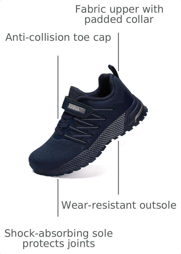 KUBUA Kids Sneakers for Boys Girls Running Tennis Shoes Lightweight Breathable Sport Athletic