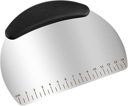 Professional Stainless Steel Dough Cutter and Scraper Combo - 2-in-1 Baking Tool for Bread, Pizza  Pastry  Multi-Use Bench Scraper with Kitchen Utensils Grip (Heavy Duty Dough Tool)