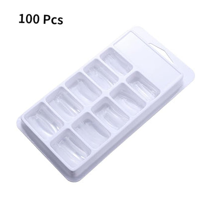 Didiseaon 100Pcs Clear Full Cover Nail Tips Artificial False Nail Tips for Gel Extensions for Nail Salons and DIY Nail Art Ideal for Professional and Home Use