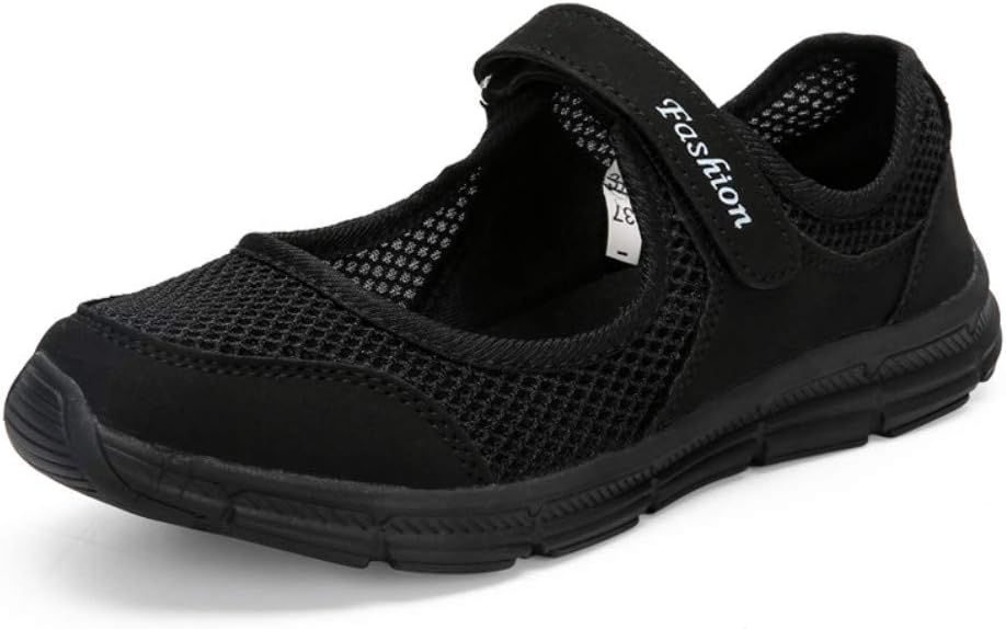 SAGUARO Women's Breathable Walking Shoes Ladies Fashion Mary Jane Sneakers Adjustable Working Nurse Shoes Lightweight Flats Roll.
