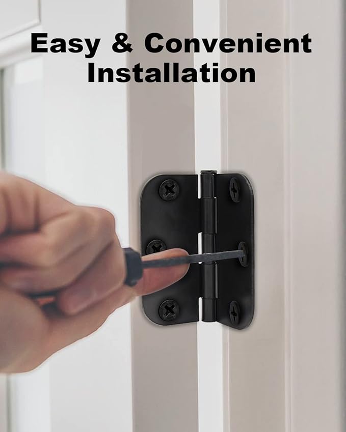 Vervida 15 Pack Matte Black Door Hinges for Doors
