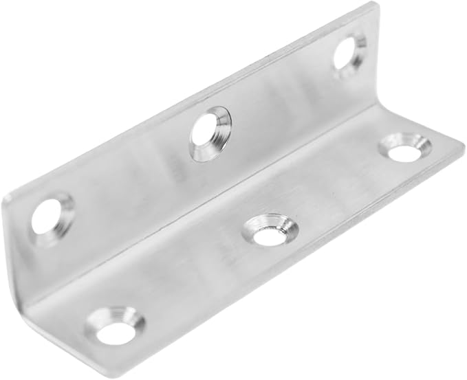 Stainless Steel Corner Brace,ULIFESTAR Heavy Duty L Brackets,Joint Fastener Brackets,Silver Shelf Bracket,Metal 90 Degree Angle Brackets for Wood Furniture,Shelves,Cabinet 80*20mm/3.15*0.79''8 PCS