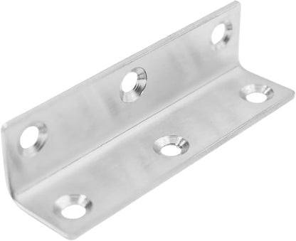 Stainless Steel Corner Brace,ULIFESTAR Heavy Duty L Brackets,Joint Fastener Brackets,Silver Shelf Bracket,Metal 90 Degree Angle Brackets for Wood Furniture,Shelves,Cabinet 80*20mm/3.15*0.79''8 PCS