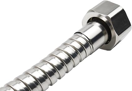 Shower Hose 59 inches, Flexible Hand Held Shower Hose Extension, Stainless Steel Shower Head Hose Extension Hose Replacement, Universal Shower Hose 12" Fitting, Sliver